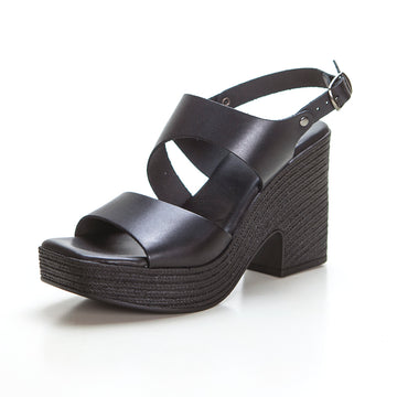 Studio Scarpe SN35082 Sandalia de cuña/tacón alto con plataforma negro negro