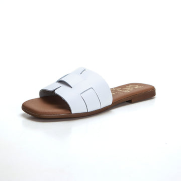 Oh my sandals 5315 Sandalia zueco plano blanco