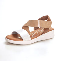 Oh my sandals 5403 Sandalia cuña baja velcro roble