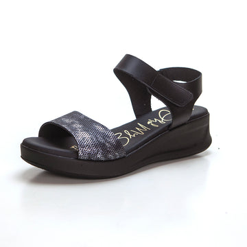 Oh my sandals 5408 Sandalia cuña baja velcro negro