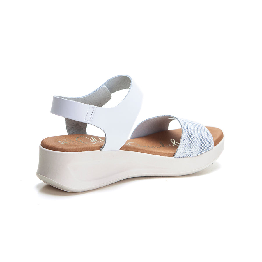 Oh my sandals 5408 Sandalia cuña baja velcro blanco