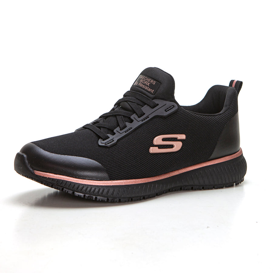 Skechers 77222EC Deportiva trabajo antideslizante negro oro