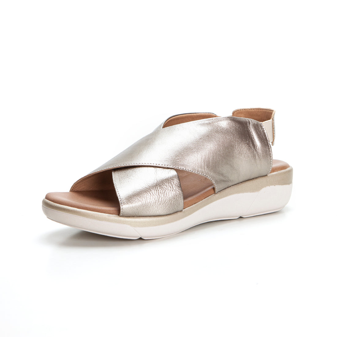 Amelie 288 Sandalia confort cruzada taupe