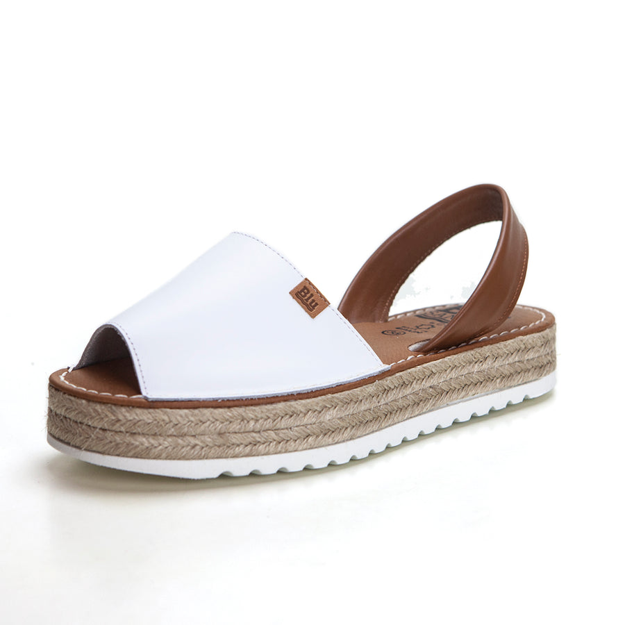 BluSandal 9201 Menorquina plataforma acolchada blanco