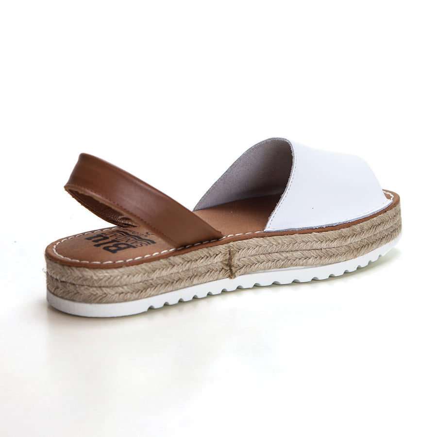 BluSandal 9201 Menorquina plataforma acolchada blanco