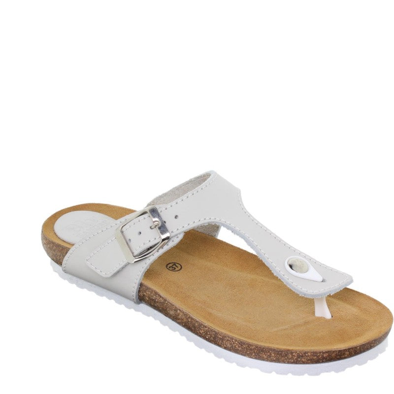 502 Blu Sandal Esclava bio hebilla blanco