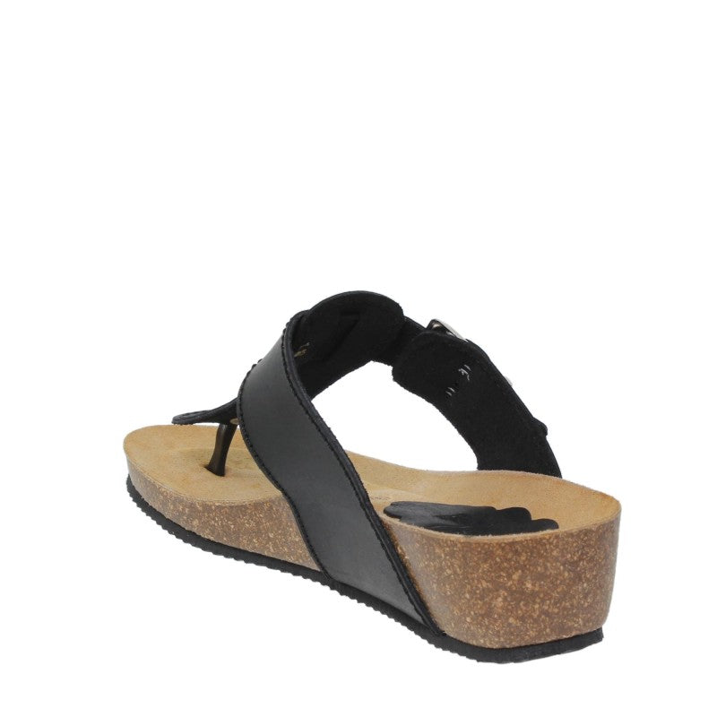 Blu Sandal 714 Esclava bio de cuña negro