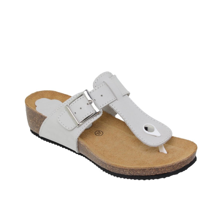 Blu Sandal 714 Esclava bio de cuña blanco