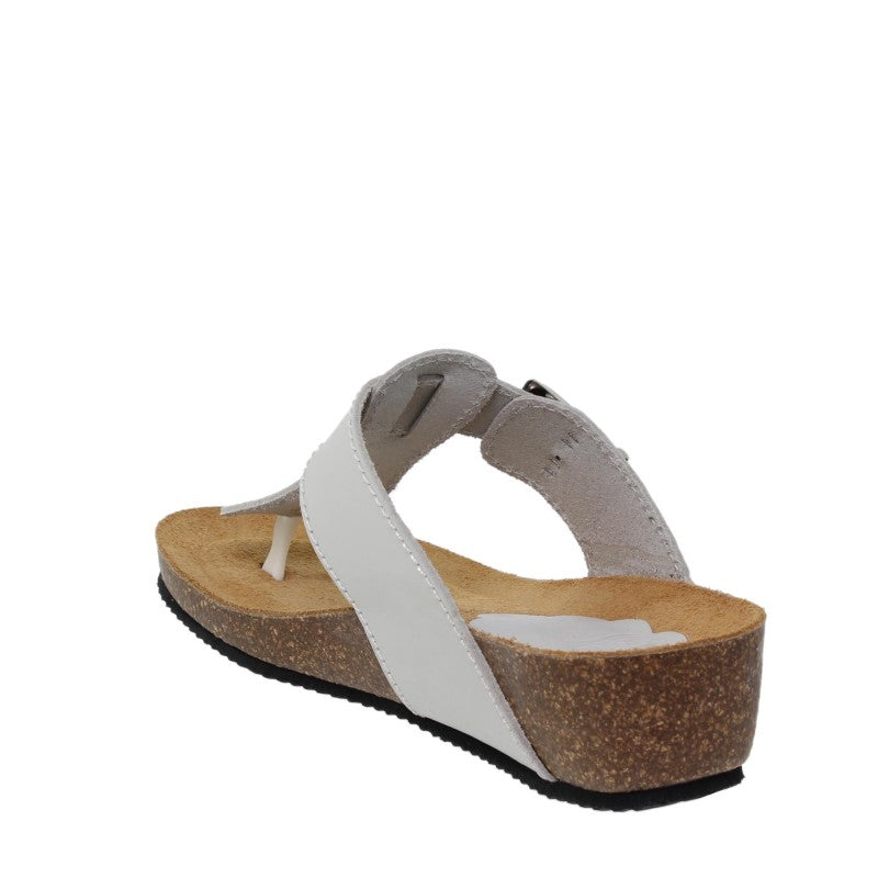 Blu Sandal 714 Esclava bio de cuña blanco