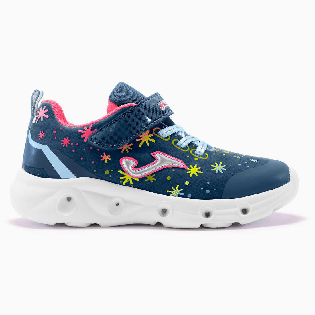 Joma Space Deportiva con luces y velcro azul.