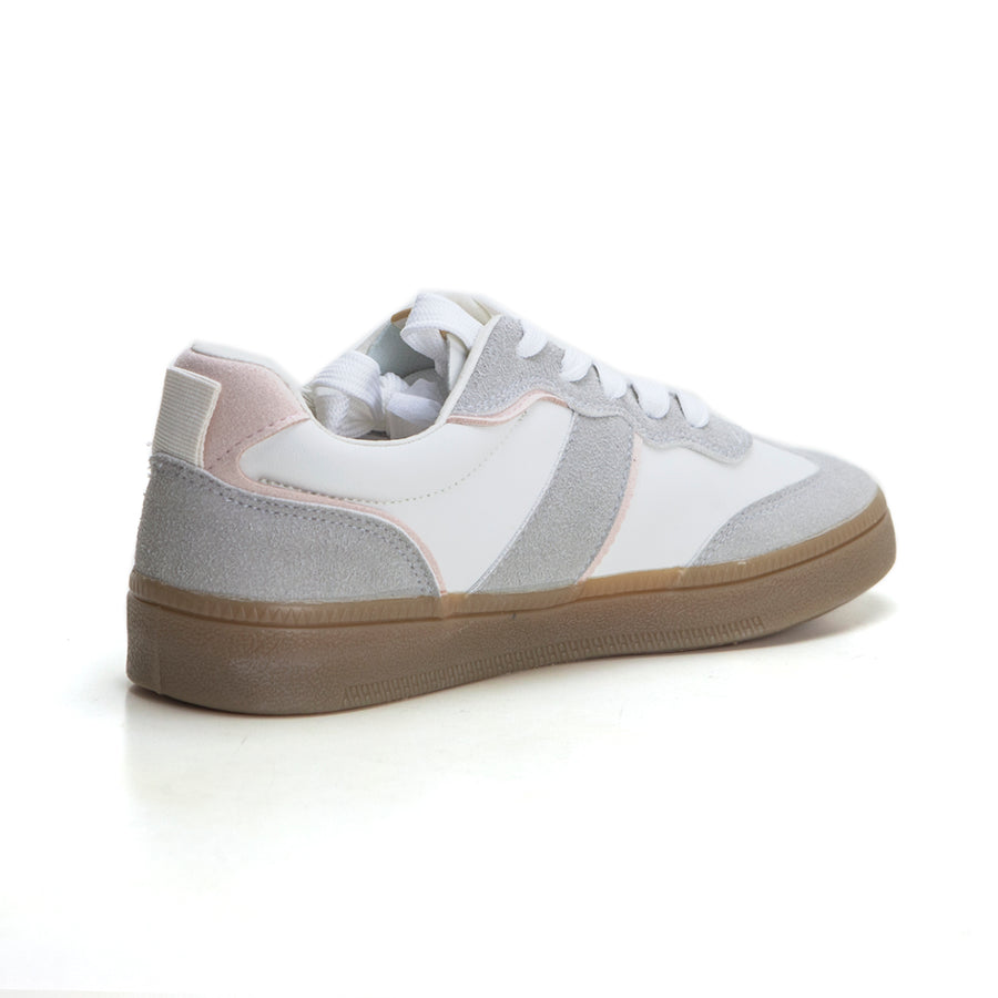 Mustang 60516 Zapatilla retro blanca combinada nude