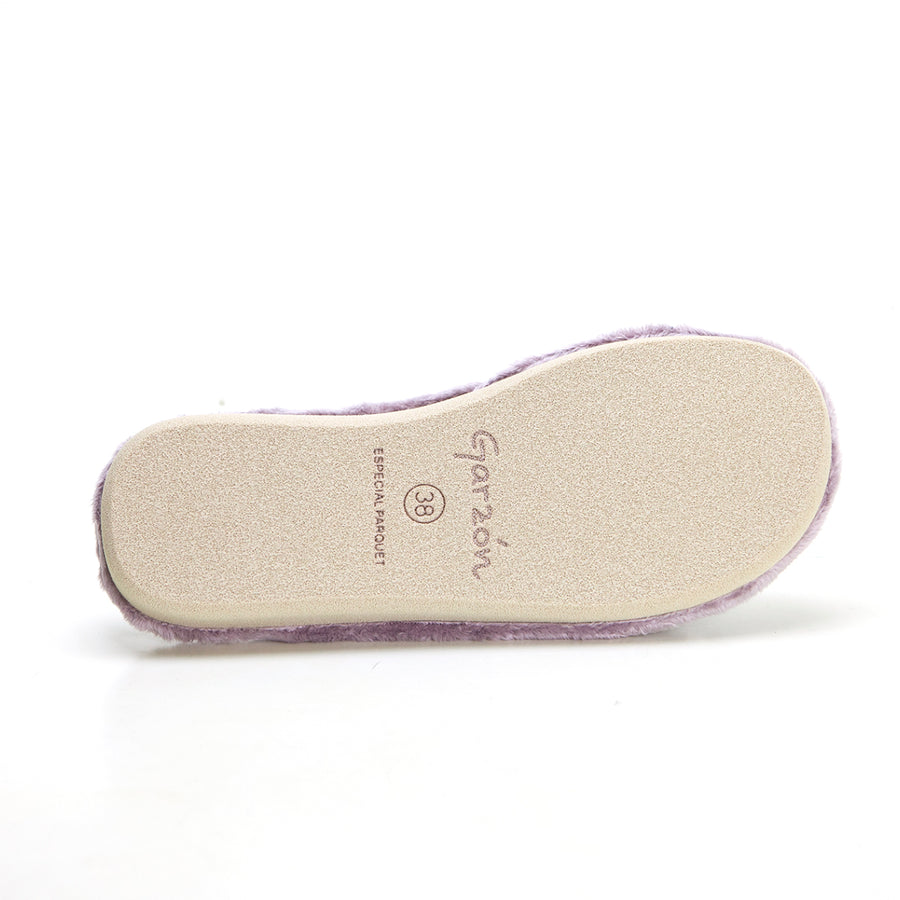 Garzón P450.584 Zapatilla de ir por casa mujer destalonada estrellas purpura