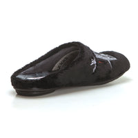 VUL.LADI 6637-123 Zapatilla de estar por casa hombre destalonada murcielagos negro