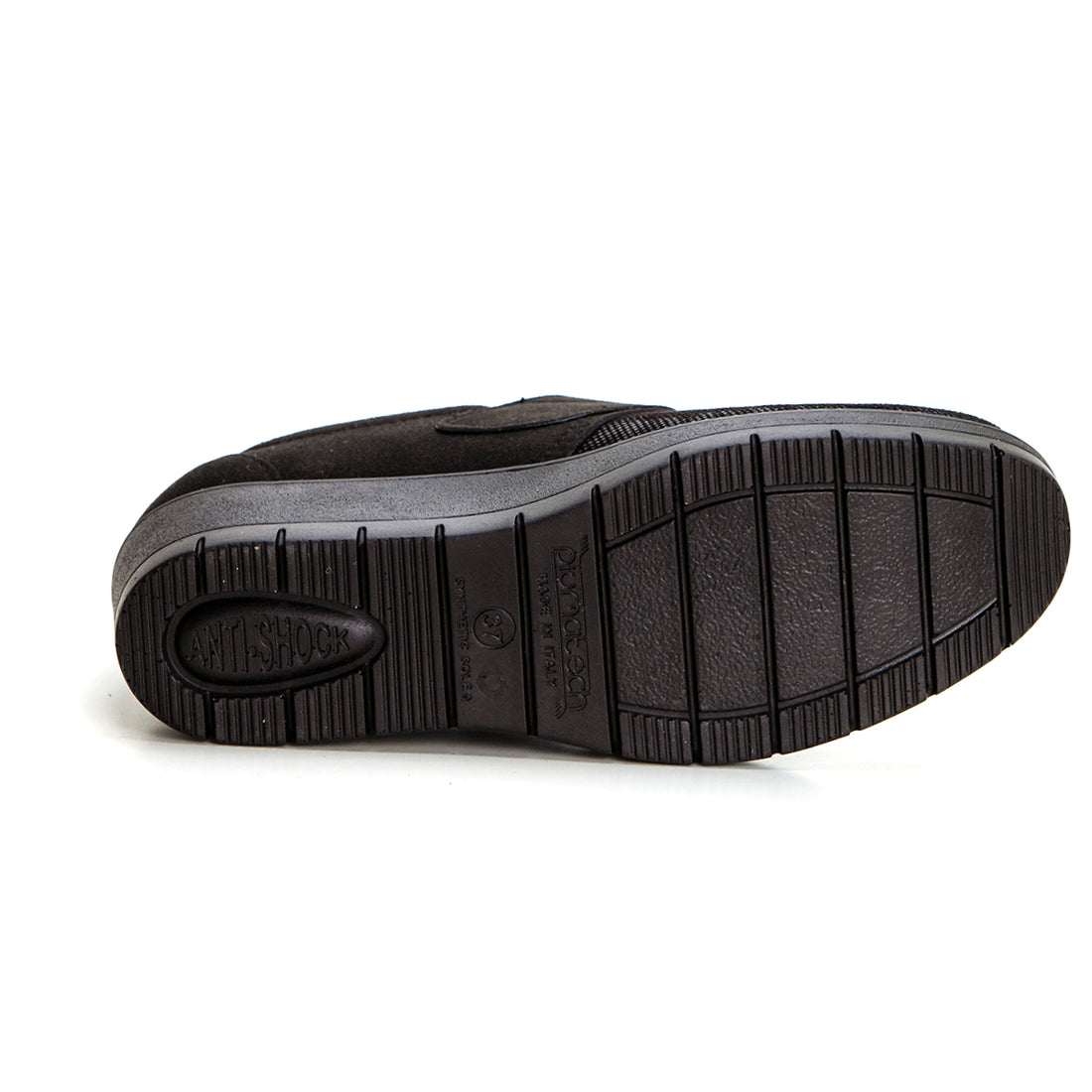 Fly Flot 18T93WX Zapato confort de cuña con velcro negro.