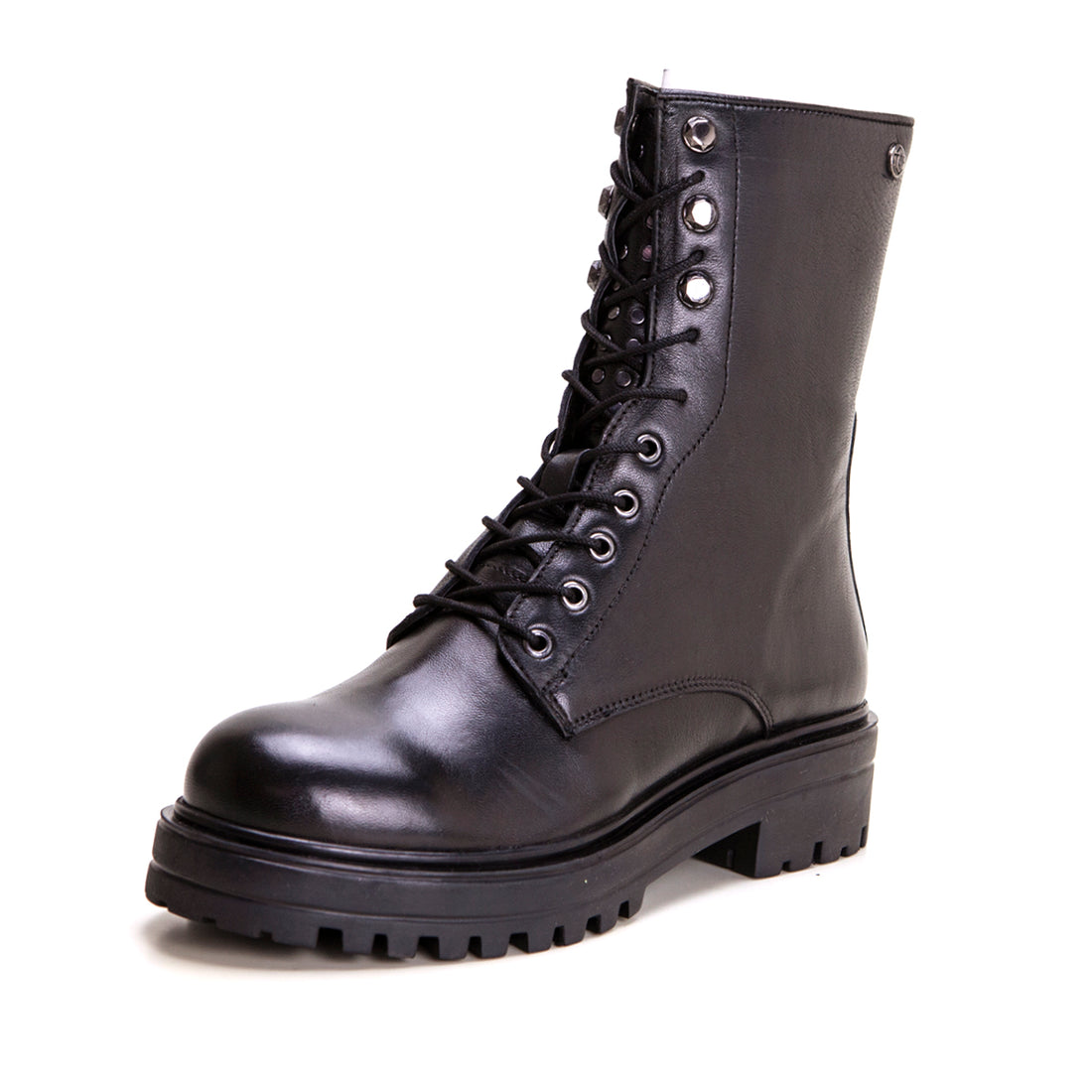 Top3 SS24805 Bota militar alta negro.