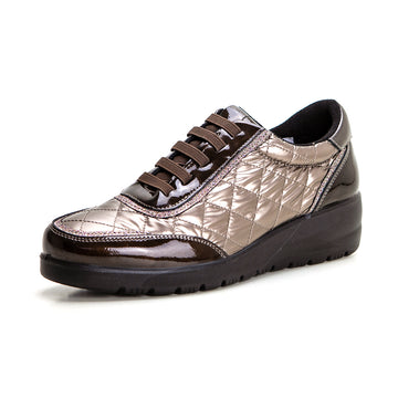 Doctor Cutillas 45413 Zapato sport de cuña media acolchado bronce.