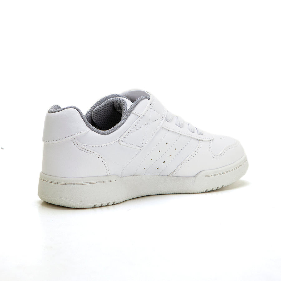 Skechers 405638L Deportiva niño velcro blanco con cordones elásticos.