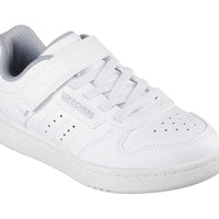 Skechers 405638L Deportiva niño velcro blanco con cordones elásticos.