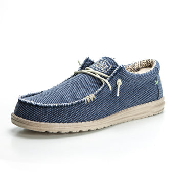 HEY DUDE Wally Braided Zapatilla mocasín de lona tejano