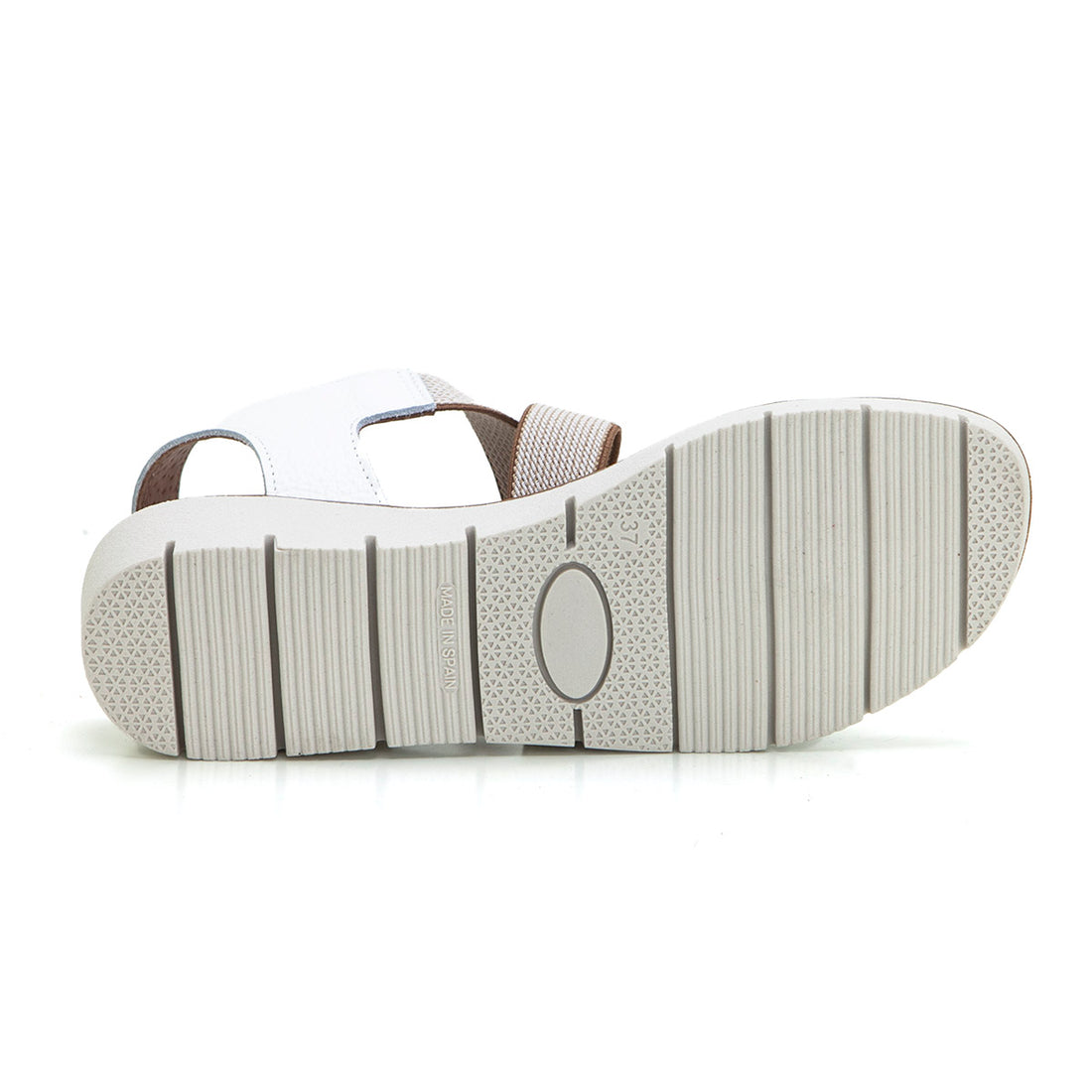 WalkFlex 24131 Sandalia mujer de cuña baja cruzada blanco