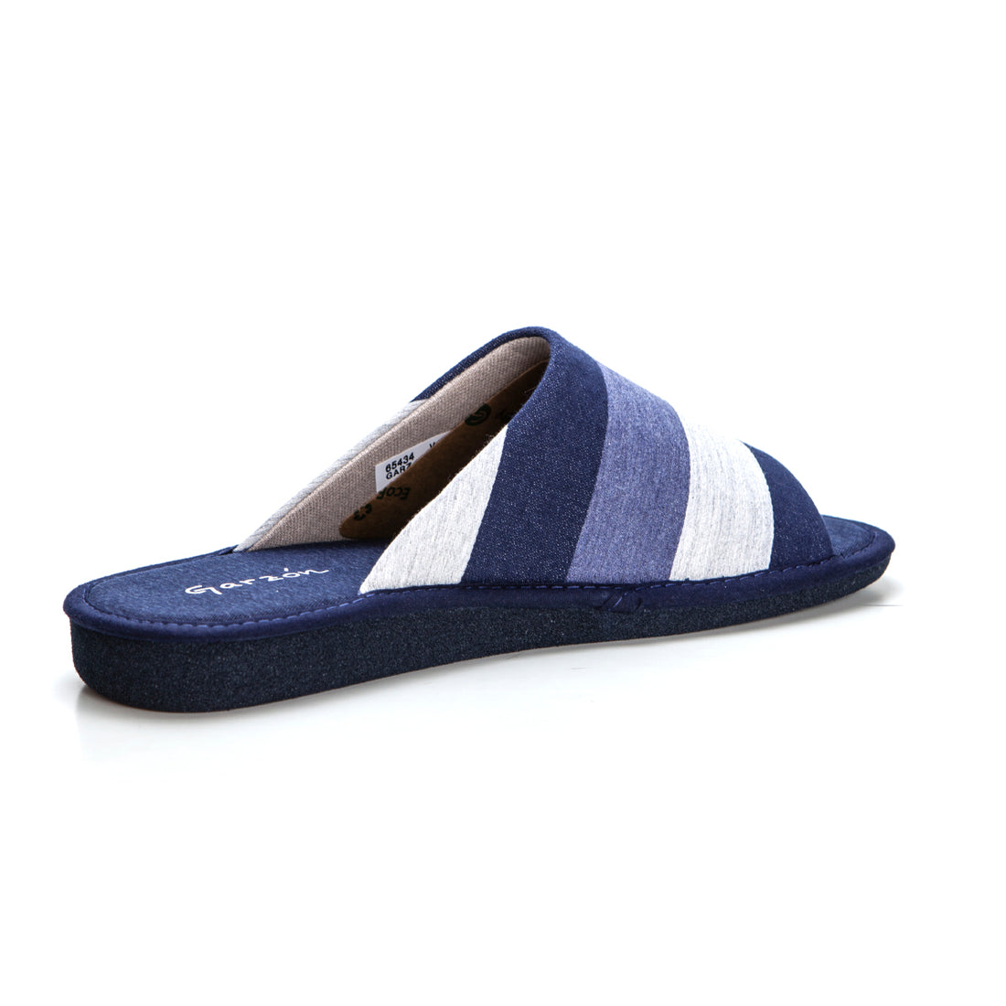 Garzón P378.115 Zapatilla de estar por casa destalonada rayas marino.
