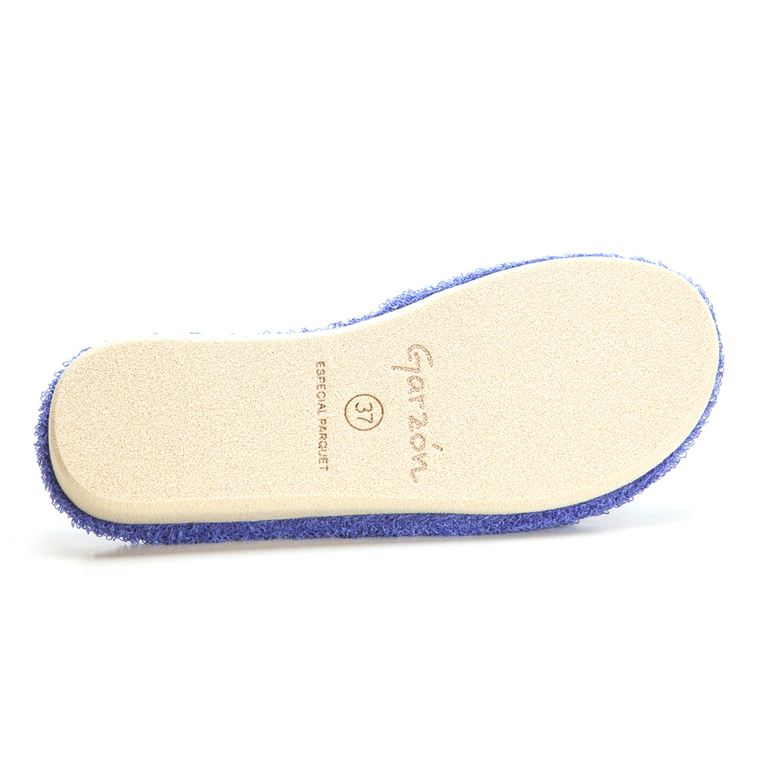 Garzón P410.130 Zapatilla de ir por casa rizo celeste.