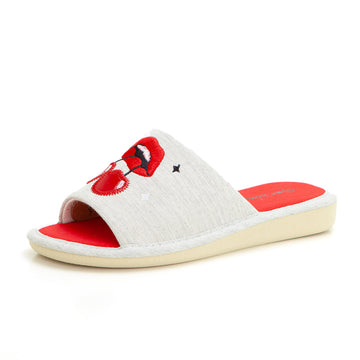 Garzón P436.119 Zapatilla de ir por casa mujer destalonada cerezas.