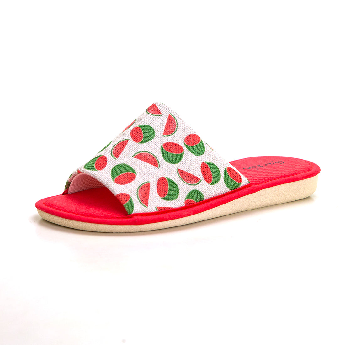 Garzón P400.193 Zapatilla de estar por casa destalonada sandías coral.
