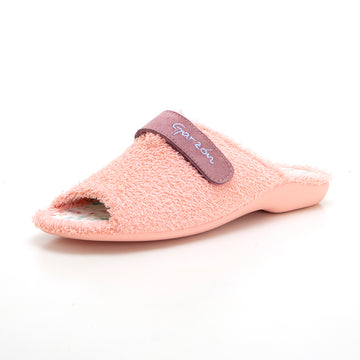 Garzón 7172.130 Zapatilla de estar por casa velcro rizo salmón.