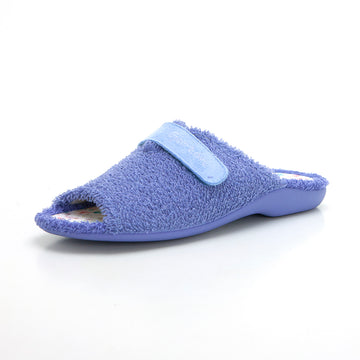 Garzón 7172.130 Zapatilla de estar por casa velcro rizo índigo.