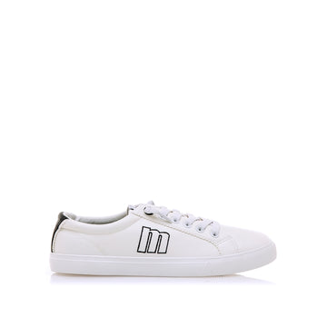 Mustang 60615 Zapatilla mujer blanca lisa combinada negro