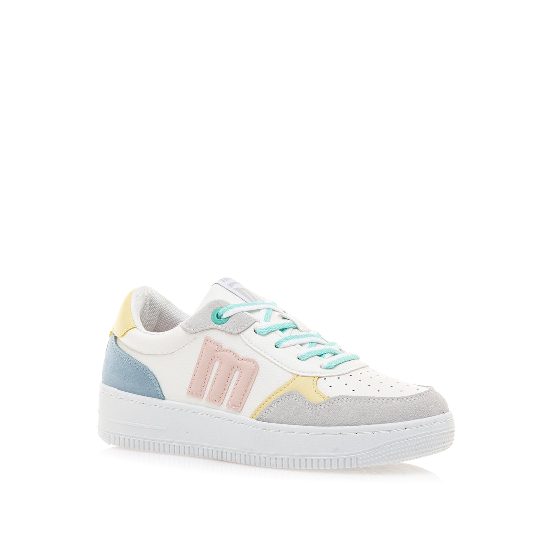 Mustang 60724 Zapatilla mujer blanca multicolor.