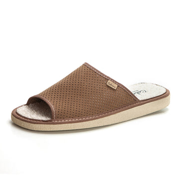 Cabrera 2883 Zapatilla de estar por casa hombre destalonada habano.