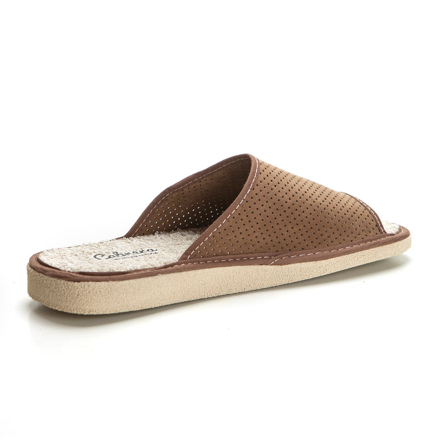 Cabrera 2883 Zapatilla de estar por casa hombre destalonada habano.