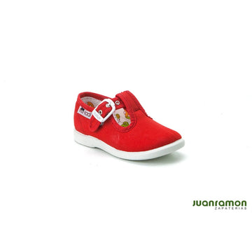 VUL.LADI 1200-051 Sandalia boba de lona rojo
