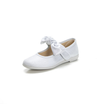 Vulladi 6406 Zapatilla mercedes niña lazo plata