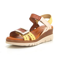 Jordana 4630 Sandalia de cuña y plataforma velcro multicolor.