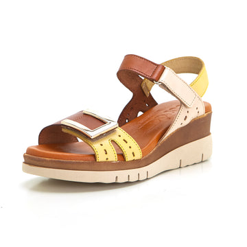 Jordana 4630 Sandalia de cuña y plataforma velcro multicolor.
