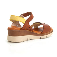Jordana 4630 Sandalia de cuña y plataforma velcro multicolor.