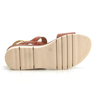 Jordana 4630 Sandalia de cuña y plataforma velcro multicolor.