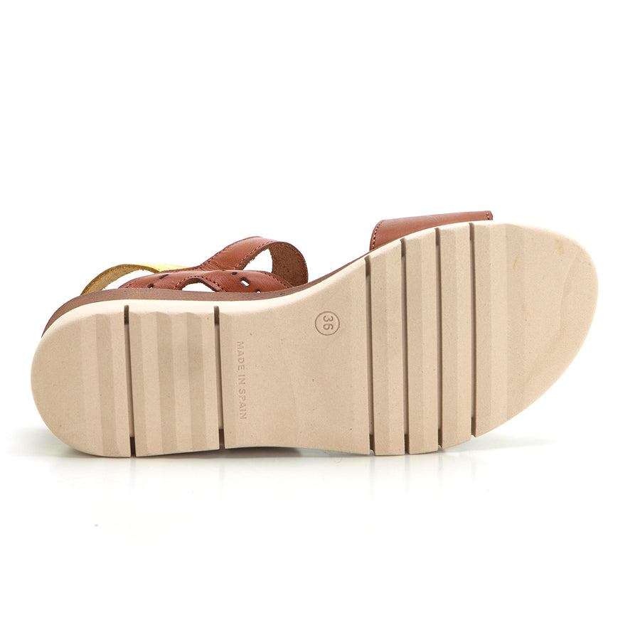 Jordana 4630 Sandalia de cuña y plataforma velcro multicolor.