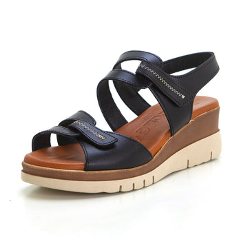 Jordana 681-ZETA Sandalia con velcros negro.