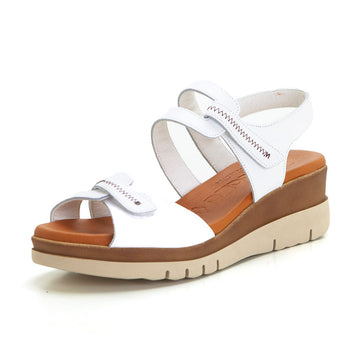 Jordana 681-ZETA Sandalia con velcros blanco.