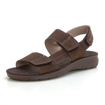 Luisetti 34110GS Sandalia velcros de piel café.