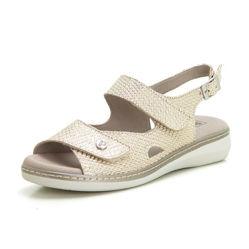 Pitillos 10300 Sandalia doble velcro oro.
