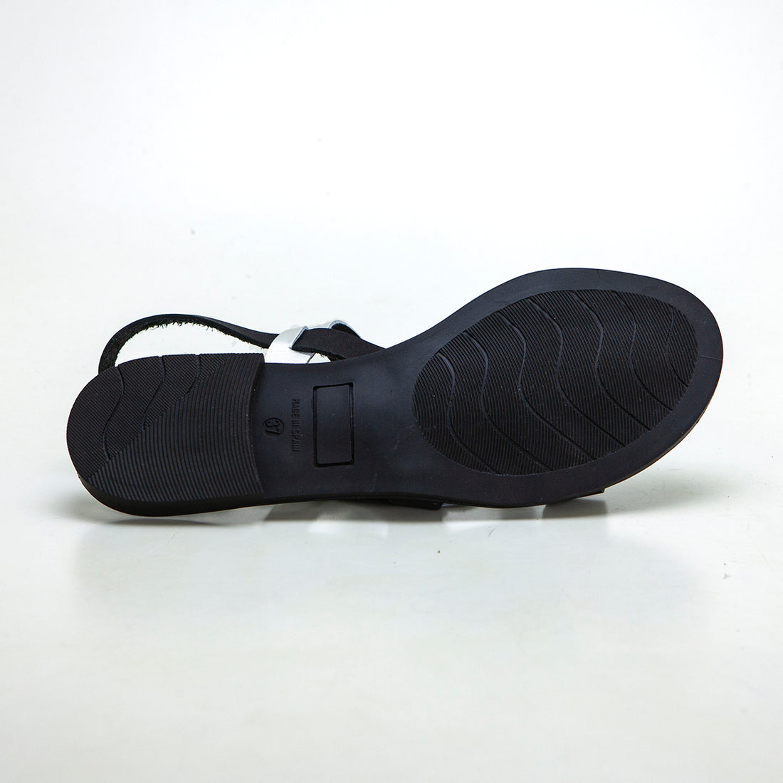 Studio Scarpe 77800 Sandalia plana tiras empeine negro.