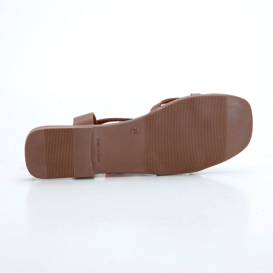 Oh my Sandals 5553 Sandalia plana de dedo tiras roble.