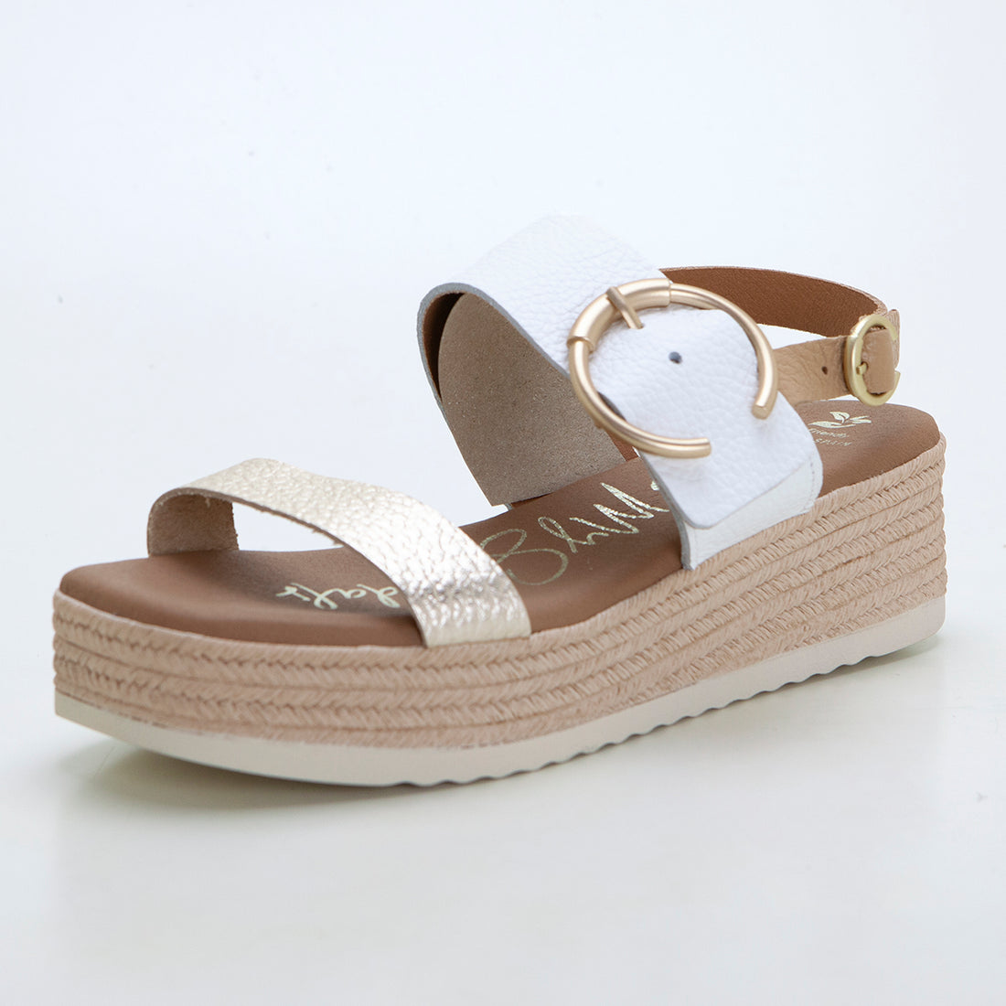 Oh my Sandals 5705 Sandalia plataforma hebilla blanco.