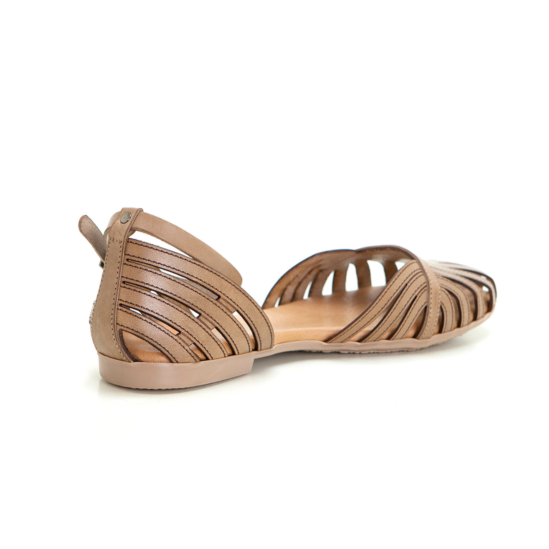 PORRONET 3102 SANDALIA CERRADA PLANA PIEL TAUPE