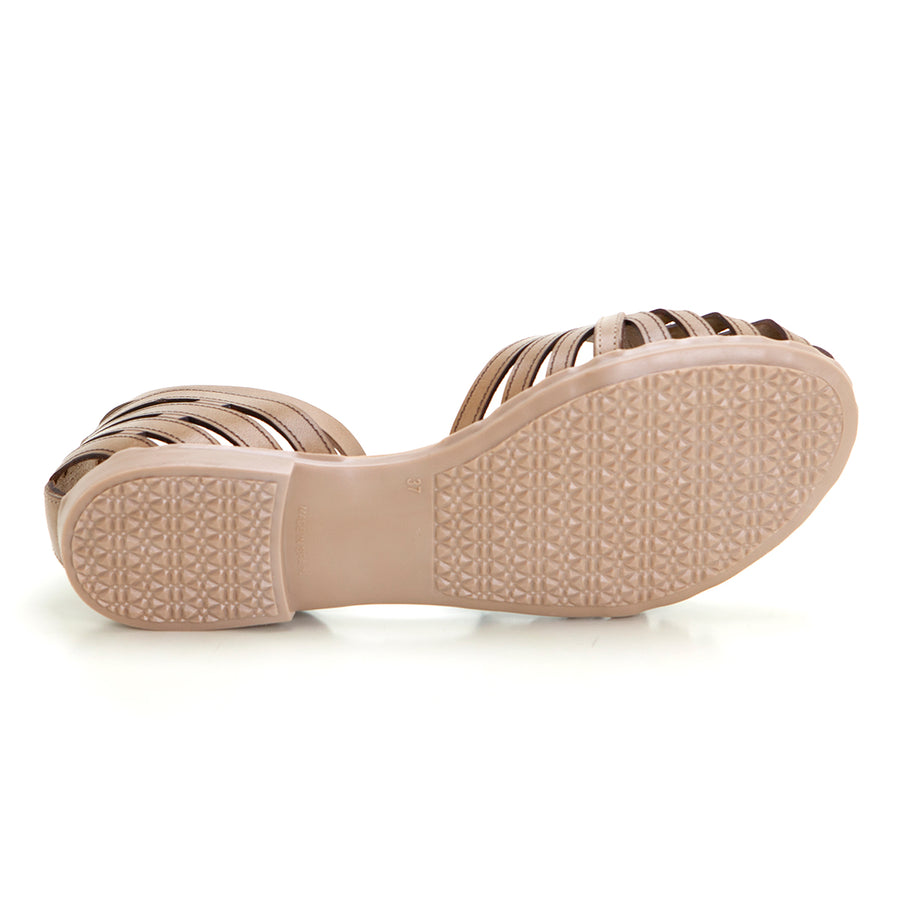 PORRONET 3102 SANDALIA CERRADA PLANA PIEL TAUPE